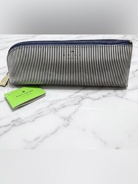 Kate Spade New York - Chic Striped Pencil Case/Makeup Pouch (NWT)